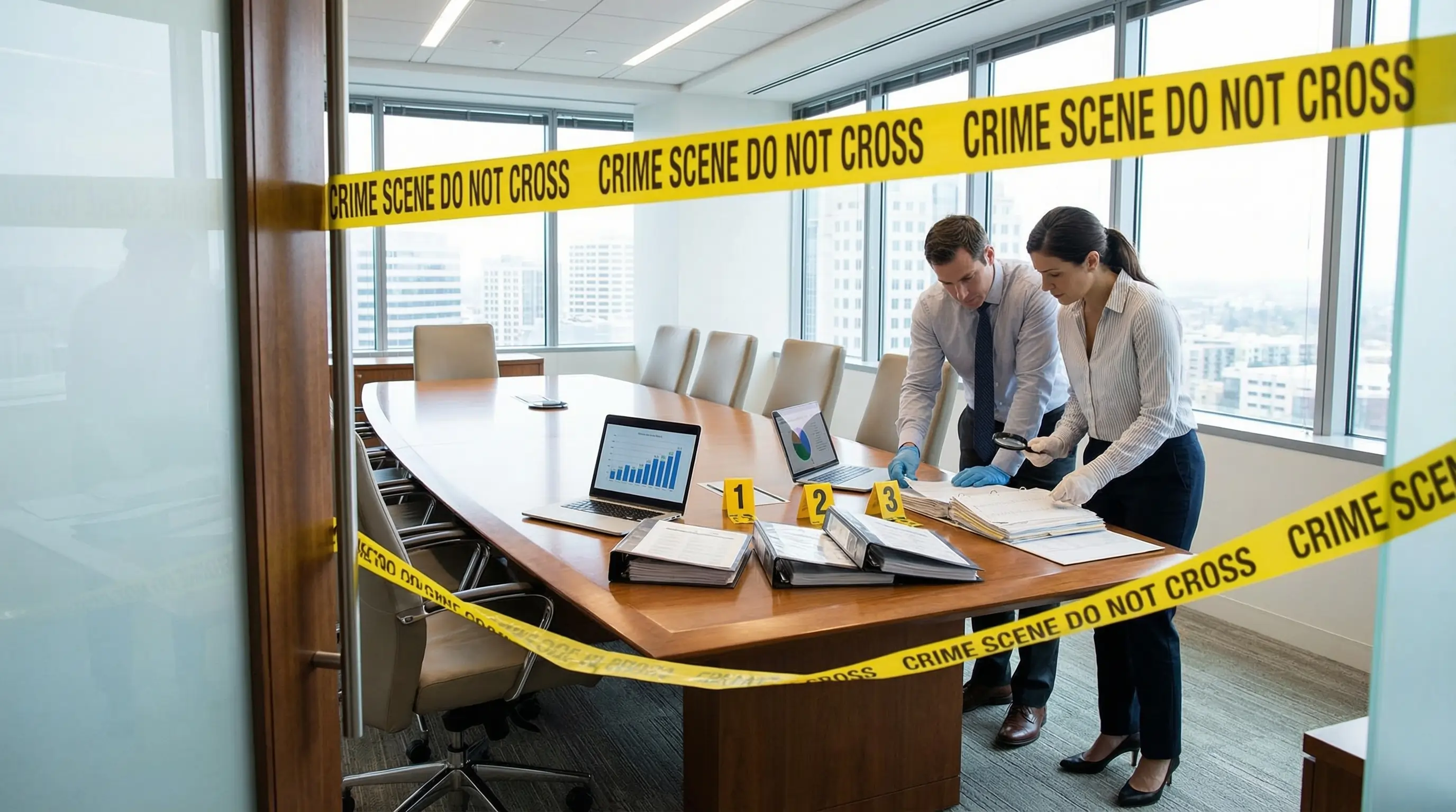 Securities fraud investigation at courthouse